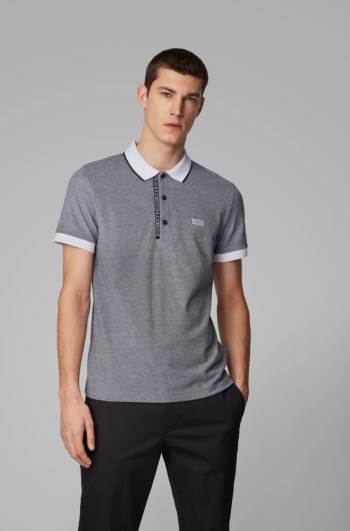 Hugo Boss Slim-fit polo shirt Grå | ZBAtoe2o