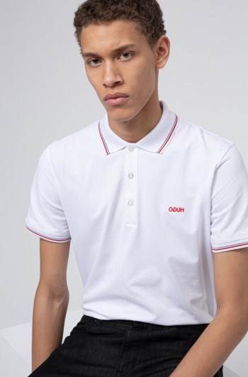 Hugo Boss Slim-fit polo shirt Hvite | 9isSmowh