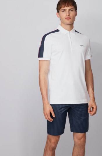 Hugo Boss Slim-fit polo shirt Hvite | CHtx49jx