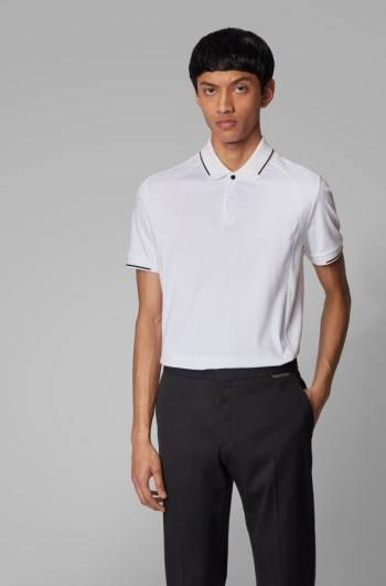 Hugo Boss Slim-fit polo shirt Hvite | Cqqg02jG