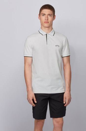 Hugo Boss Slim-fit polo shirt Lyse Grå | NHXGMAhW