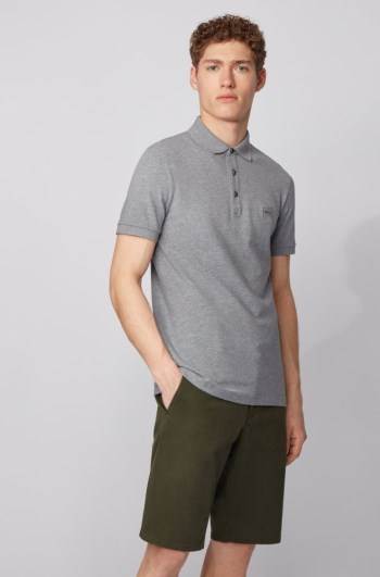 Hugo Boss Slim-fit polo shirt Lyse Grå | oQSzyJBb