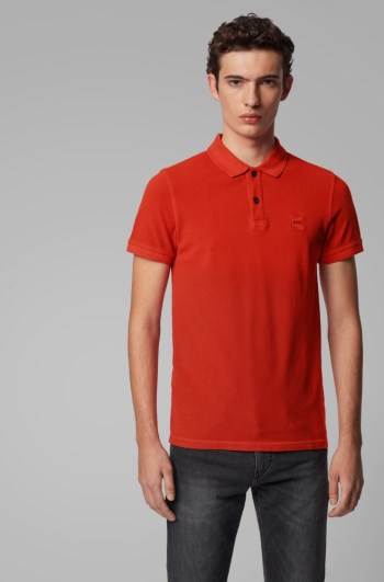 Hugo Boss Slim-fit polo shirt Mørke Oransje | vWQkSGlE