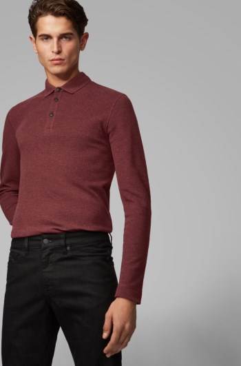 Hugo Boss Slim-fit polo shirt Mørke Rød | alXDx6Vd