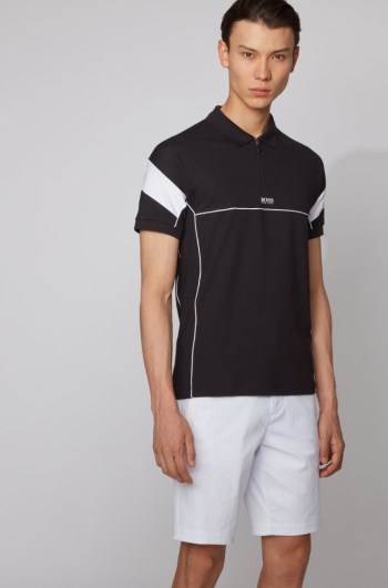 Hugo Boss Slim-fit polo shirt Svarte | 3CJTGnhi