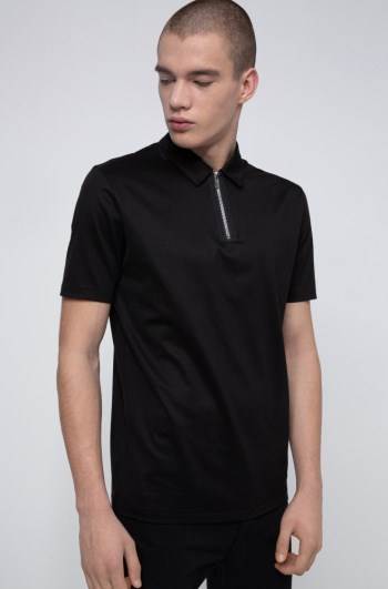 Hugo Boss Slim-fit polo shirt Svarte | ndviQyV4