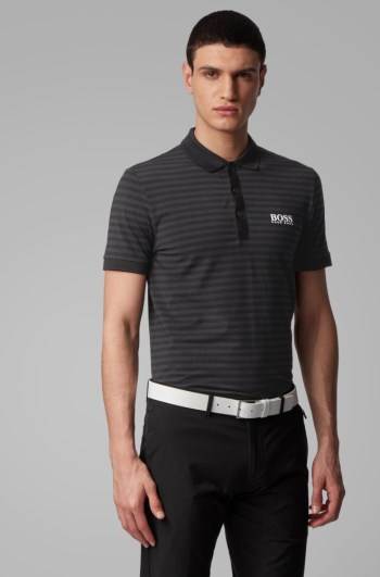 Hugo Boss Slim-fit polo shirt Svarte | pj1f1Y9W