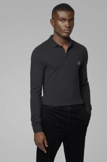 Hugo Boss Slim-fit polo shirt Svarte | taIIIEnF