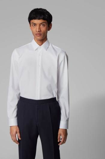 Hugo Boss Slim-fit shirt Hvite | ASSx7ntI