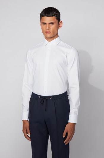 Hugo Boss Slim-fit shirt Hvite | BZmlovjV