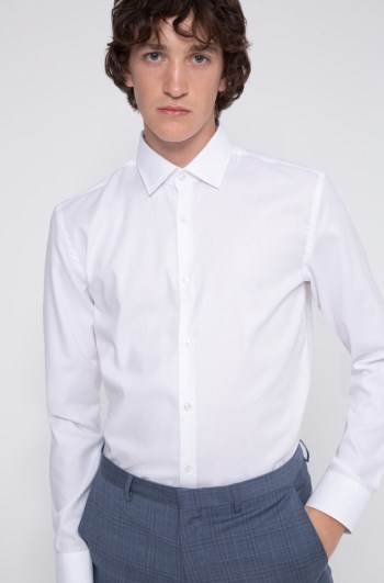 Hugo Boss Slim-fit shirt Hvite | S0RAZ3mM