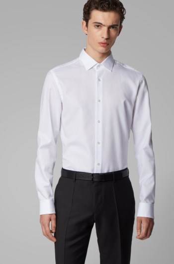 Hugo Boss Slim-fit shirt Hvite | aLjpws3q