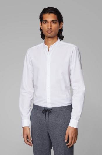 Hugo Boss Slim-fit shirt Hvite | qP4HDxT4