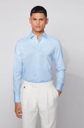 Hugo Boss Slim-fit shirt Lyse Blå | 2N2WjKhh