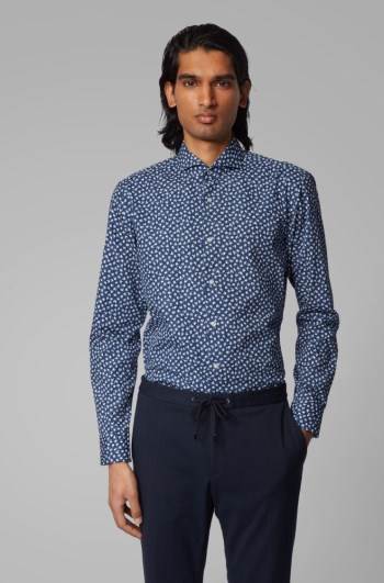 Hugo Boss Slim-fit shirt Lyse Blå | 3wYRwfVf