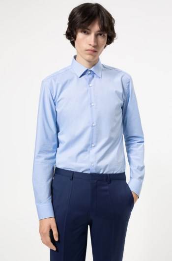 Hugo Boss Slim-fit shirt Lyse Blå | ExuWZqb1