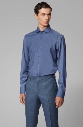 Hugo Boss Slim-fit shirt Lyse Blå | KeuFJ7bg