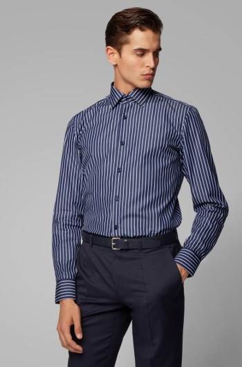 Hugo Boss Slim-fit shirt Mørke Blå | 1JGRWXWH