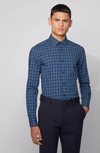 Hugo Boss Slim-fit shirt Mørke Blå | 1UiAWBBD