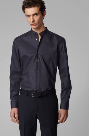 Hugo Boss Slim-fit shirt Mørke Blå | 4YNLTJdH