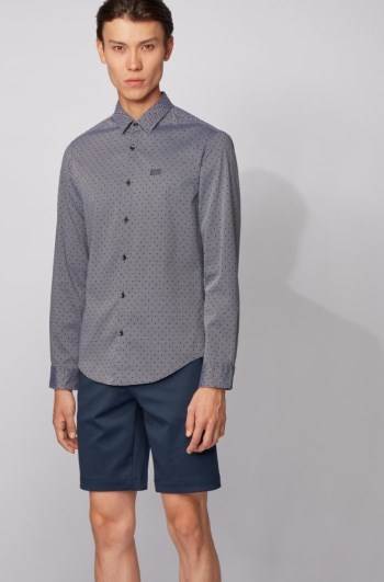 Hugo Boss Slim-fit shirt Mørke Blå | 67yJz6qQ