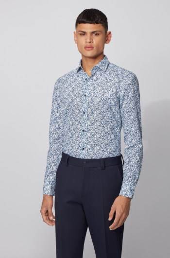 Hugo Boss Slim-fit shirt Mørke Blå | NJWgKPeY