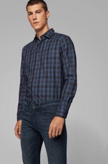 Hugo Boss Slim-fit shirt Mørke Blå | ZmOwm9yA