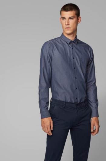 Hugo Boss Slim-fit shirt Mørke Blå | j8KB7Ys7