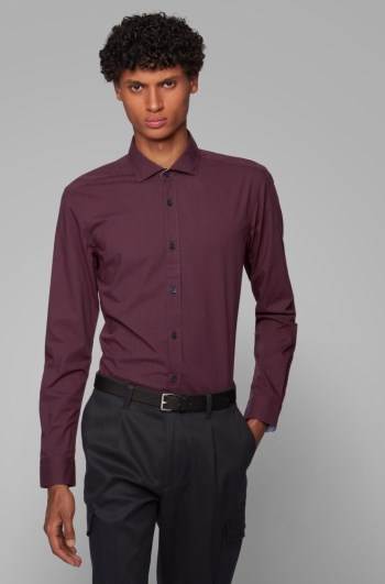 Hugo Boss Slim-fit shirt Mørke Rød | GIhldF80