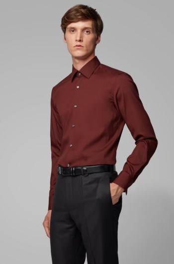 Hugo Boss Slim-fit shirt Mørke Rød | Kt6pAM0t