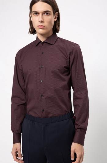 Hugo Boss Slim-fit shirt Mørke Rød | jfqA1r2b