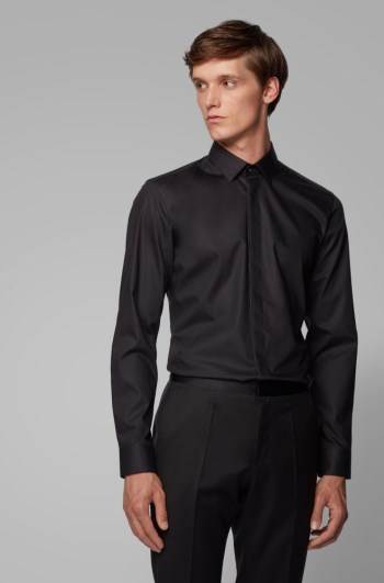 Hugo Boss Slim-fit shirt Svarte | mniMoJ7e