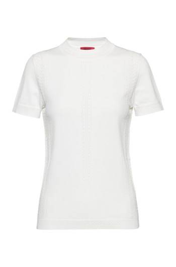 Hugo Boss Slim-fit short-sleeved sweater Hvite | p2CPOwLp