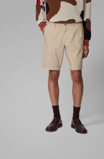 Hugo Boss Slim-fit shorts Lyse Brune | J1TnTCE8