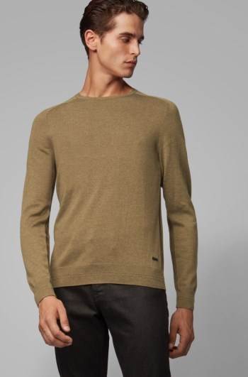 Hugo Boss Slim-fit sweater Khaki | pGK03edA