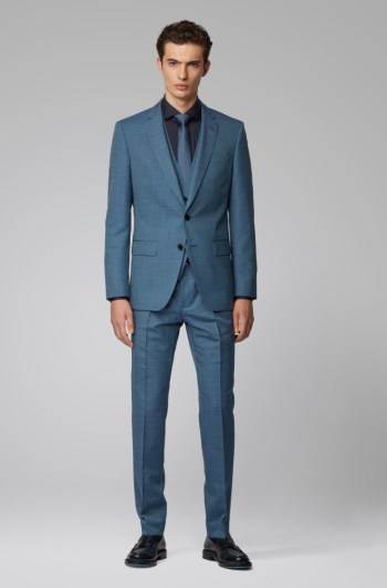 Hugo Boss Slim-fit three-piece suit Lyse Blå | GFmClv0c