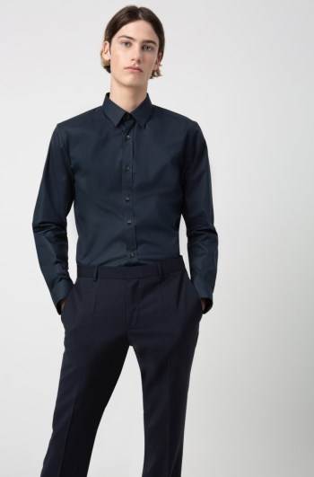 Hugo Boss Slim-fit trousers Mørke Blå | QKmphVRK