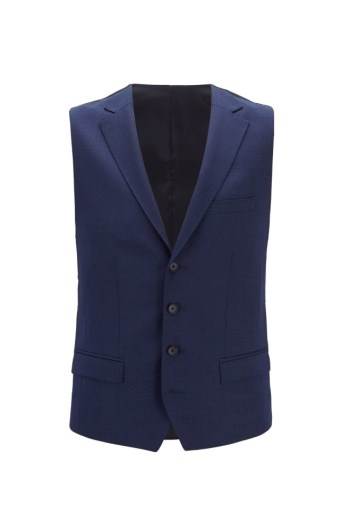 Hugo Boss Slim-fit waistcoat Lyse Blå | zHEVcYiQ