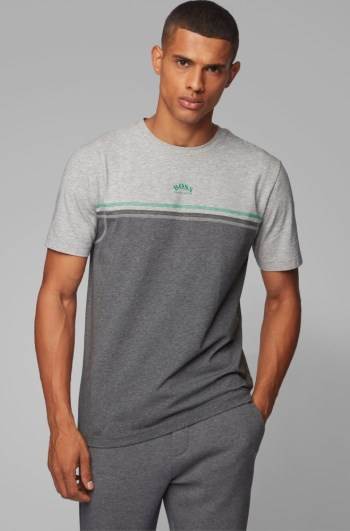 Hugo Boss Stretch-cotton T-shirt Grå | 7KTSWebh