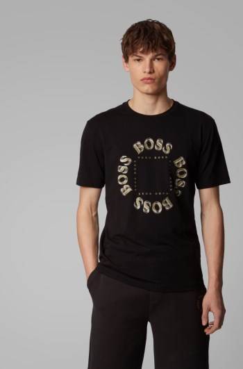 Hugo Boss Stretch-cotton T-shirt Svarte | ywjFIzwQ