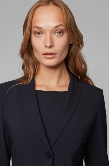 Hugo Boss Stretch wool blazer Mørke Blå | QIeMkFzM