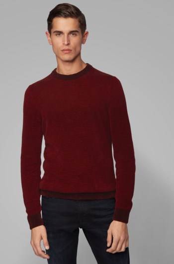 Hugo Boss Striped sweater Mørke Rød | ykT8xVUd