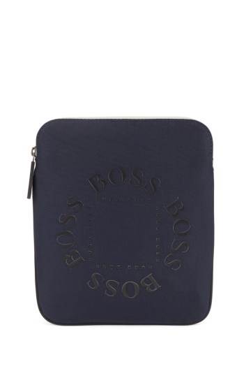 Hugo Boss Structured-nylon envelope bag Mørke Blå | VfXfSQ1d