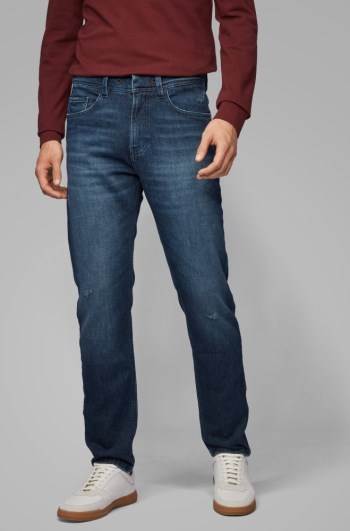 Hugo Boss Tapered-fit jeans Blå | xE3LrOqW