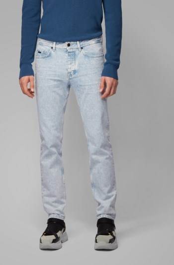 Hugo Boss Tapered-fit jeans Lyse Blå | drBy0ROU