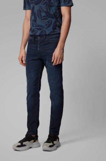 Hugo Boss Tapered-fit jeans Mørke Blå | rwmaK4kS