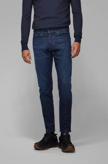 Hugo Boss Tapered-fit jeans Mørke Blå | ww83KhlO