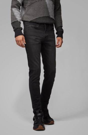 Hugo Boss Tapered-fit jeans Svarte | 9q0YJtGU