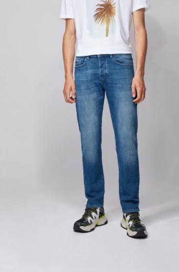 Hugo Boss Tapered-fit jeans Turkis | OIVnruJA