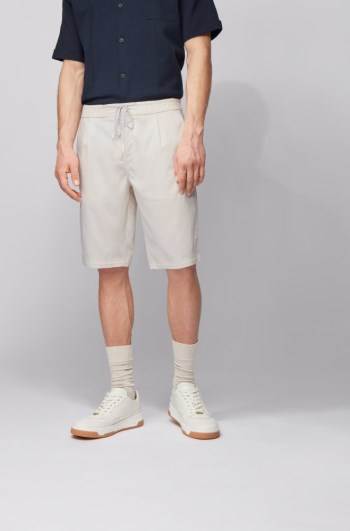 Hugo Boss Tapered-fit shorts Lyse Beige | dOtEN1f0